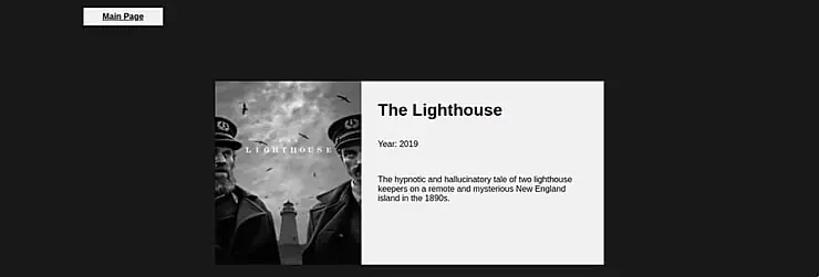 Django React app movie page