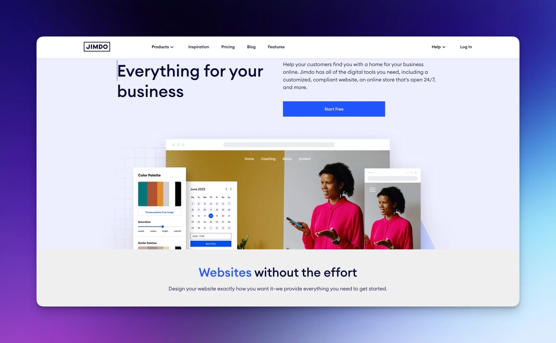 Jimdo homepage