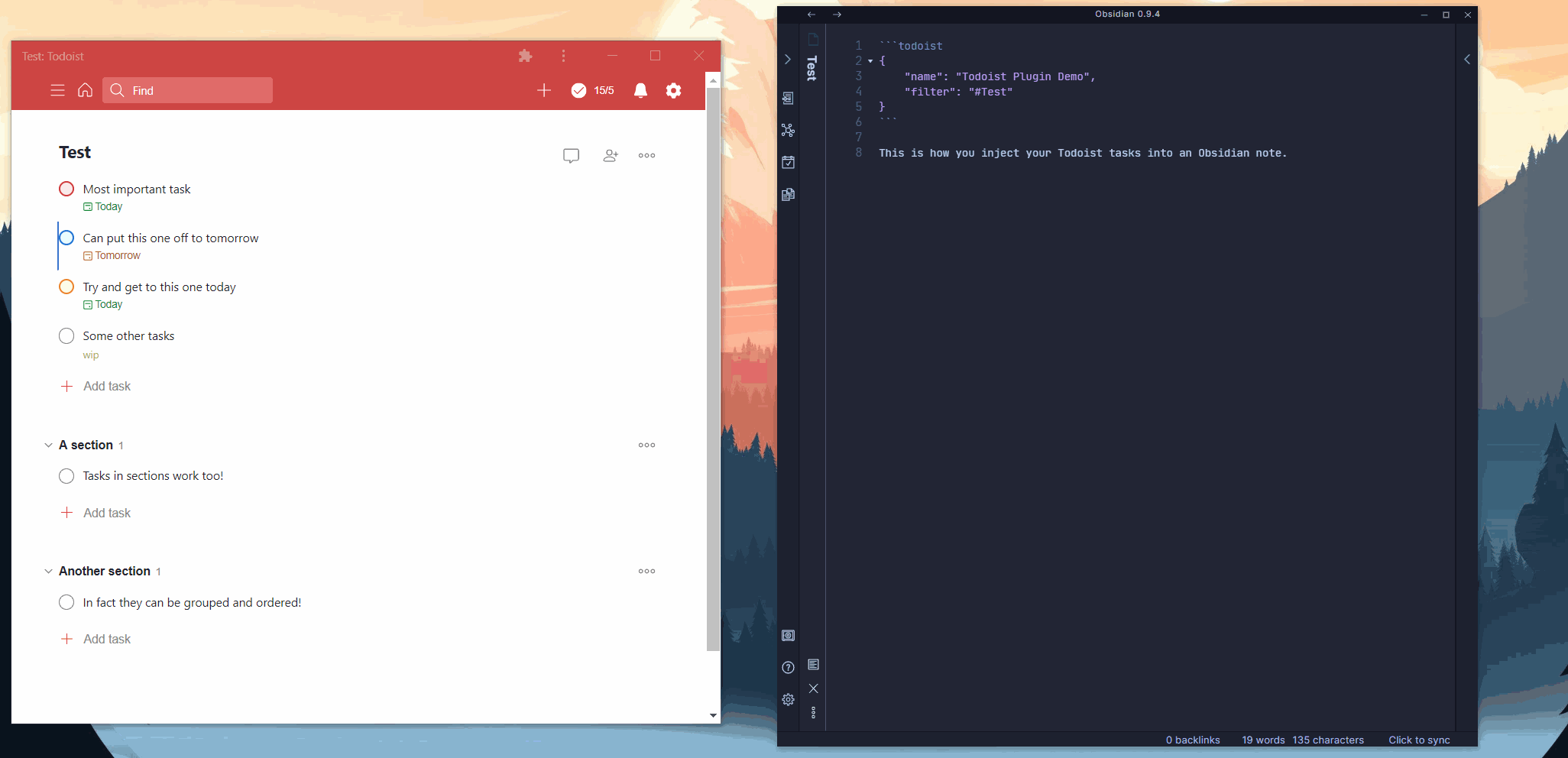 Obsidian Todoist eklentisi