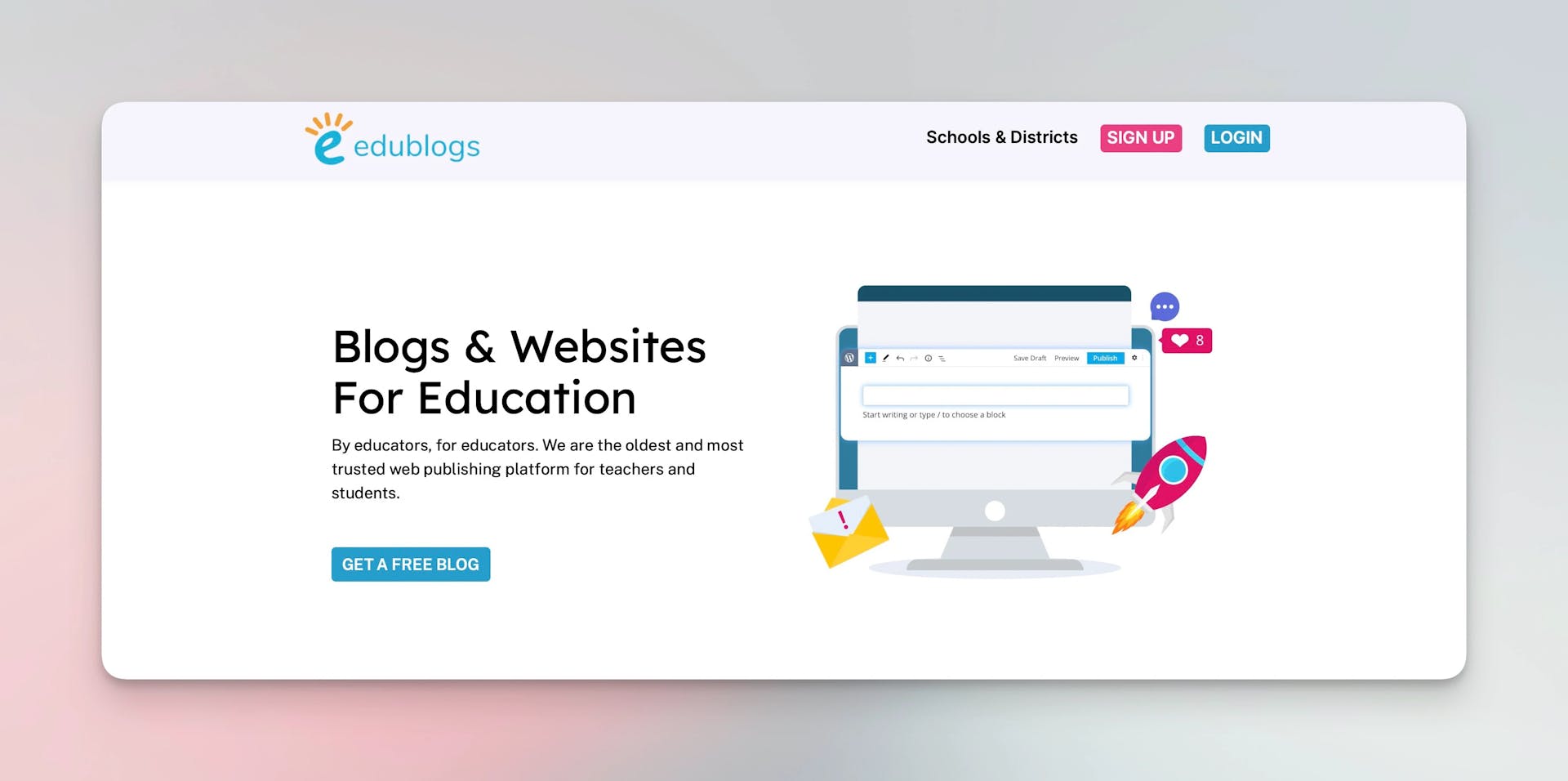Free blogging site: Edublogs
